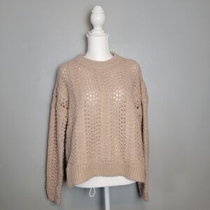 Madewell Windemere Pointelle Pullover Sweater In Bisque